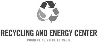 RECYCLING AND ENERGY CENTER CONNECTING VALUE TO WASTE logo