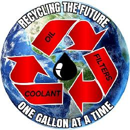 RECYCLING THE FUTURE OIL FILTERS COOLANT ONE GALLON AT A TIME logo