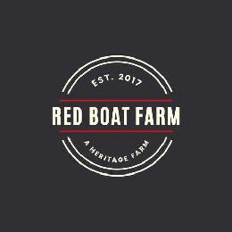 RED BOAT FARM EST. 2017 A HERITAGE FARM logo