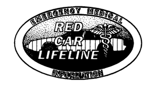 RED CAR LIFELINE EMERGENCY MEDICAL INFORMATION logo