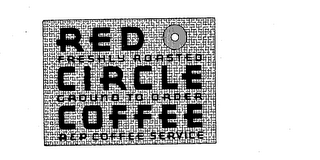 RED CIRCLE COFFEE FRESHLY ROASTED GROUND ORDER A & P COFFEE SERVICE logo