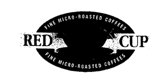 RED CUP FINE MICRO-ROASTED COFFEES logo