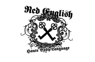 RED ENGLISH HAUTE BODY LANGUAGE logo
