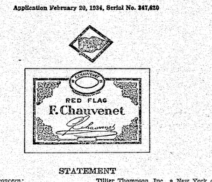 RED FLAG F. CHAUVENET MAISON FONDES EN 1853 logo