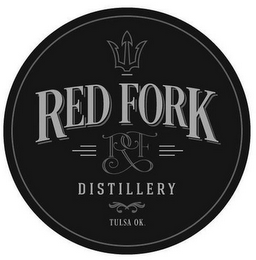 RED FORK RF DISTILLERY TULSA OK. logo