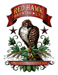 RED HAWK BREWING LTD HANDCRAFTED BELGIAN STYLE ALES logo