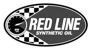 RED LINE SYNTHETIC OIL RPM X 1000 logo
