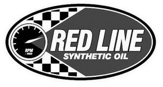 RED LINE SYNTHETIC OIL RPM X 1000 logo