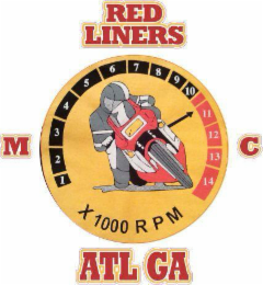 RED LINERS MC ATL GA 1 2 3 4 5 6 7 8 9 10 11 12 13 14 X 1000 RPM logo