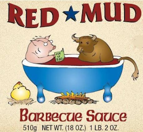 RED MUD BARBECUE SAUCE 510G NET WT. (18OZ.) 1 LB. 2 OZ. logo