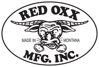 RED OXX MADE IN MONTANA MFG. INC. logo