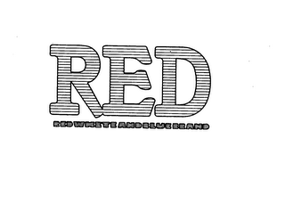 RED RED WHITE AND BLUE BRAND logo