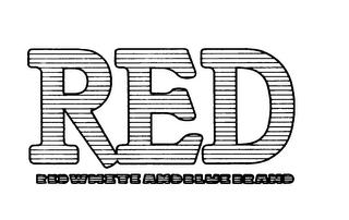 RED RED WHITE AND BLUE BRAND logo