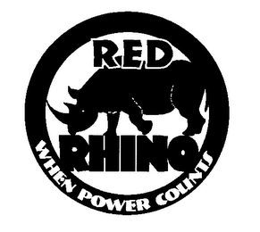 RED RHINO WHEN POWER COUNTS logo