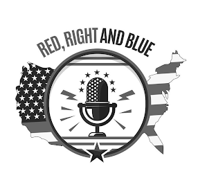 RED, RIGHT AND BLUE logo