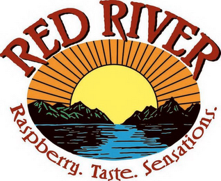 RED RIVER RASPBERRY. TASTE. SENSATIONS. logo