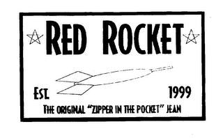 RED ROCKET THE ORIGINAL "ZIPPER IN THE POCKET" JEAN logo