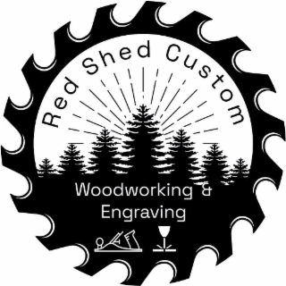 RED SHED CUSTOM WOODWORKING & ENGRAVING logo