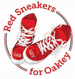 RED SNEAKERS FOR OAKLEY OAK LEY logo