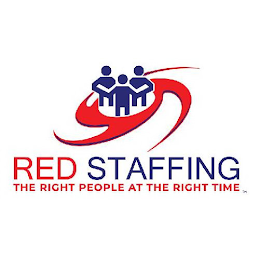RED STAFFING THE RIGHT PEOPLE AT THE RIGHT TIME logo