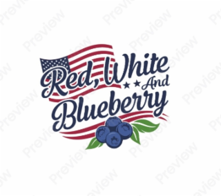 RED, WHITE AND BLUEBERRY logo