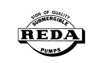 REDA SUBMERGIBLE PUMPS SIGN OF QUALITY logo