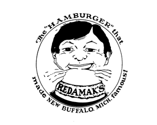 REDAMAK'S THE "HAMBURGER" THAT MADE NEW BUFFALO, MICH. FAMOUS! logo
