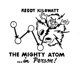 REDDY KILOWATT THE MIGHTY ATOM IN PERSON logo