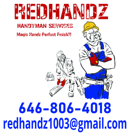 REDHANDZ HANDYMAN SERVICES MAGIC HANDZ PERFECT FINISH!!! 646-806-4018 REDHANDZ1003@GMAIL.COM logo