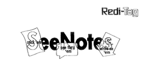 REDI-TAG SEENOTES STICK 'EM SEE THRU 'EM WRITE ON 'EM logo