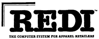 REDI THE COMPUTER SYSTEM FOR APPAREL RETAILERS logo