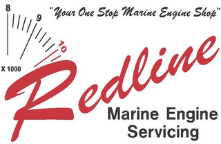 REDLINE MARINE ENGINE SERVICING "YOUR ONE STOP MARINE ENGINE SHOP" logo