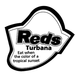 REDS TURBANA EAT WHEN THE COLOR OF A TROPICAL SUNSET logo