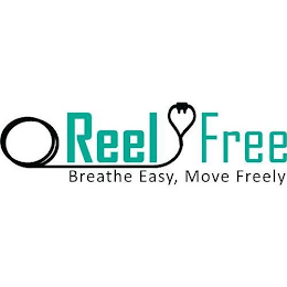REEL FREE BREATHE EASY, MOVE FREELY logo