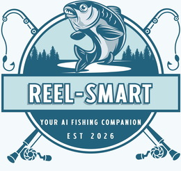 REEL-SMART YOUR AI FISHING COMPANION EST 2026 logo