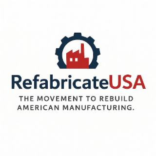 REFABRICATEUSA THE MOVEMENT TO REBUILD AMERICAN MANUFACTURING. logo