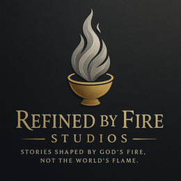 REFINED BY FIRE STUDIOS STORIES SHAPED BY GOD'S FIRE,  NOT THE WORLD'S FLAME. logo