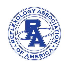 REFLEXOLOGY ASSOCIATION OF AMERICA, RAA, TM logo