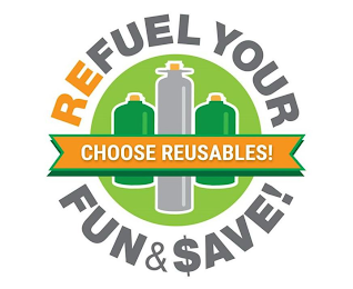 REFUEL YOUR FUN & $AVE! CHOOSE REUSABLES! logo