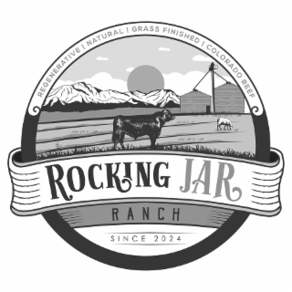 REGENERATIVE | NATURAL | GRASS FINISHED | COLORADO BEEF ROCKING JAR RANCH SINCE 2024 logo