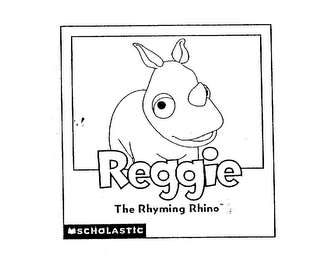 REGGIE THE RHYMING RHINO SCHOLASTIC logo