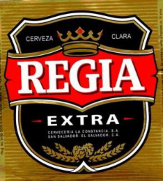 REGIA EXTRA CERVEZA CLARA CERVECERIA LA CONSTANCIA S.A. SAN SALVADOR EL SALVADOR C.A. logo