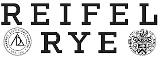 REIFEL RYE · ALBERTA DISTILLERS LIMITED · EST. 1946 ADL 16 69 S. IOANNIS ADA MI. REIFEL logo