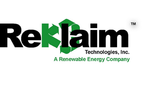 REKLAIM TECHNOLOGICS, INC. A RENEWABLE ENERGY COMPANY logo