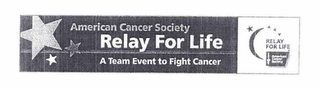 RELAY FOR LIFE AMERICAN CANCER SOCIETY A TEAM EVENT TO FIGHT CANCER logo