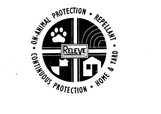 RELEVE PET PROTECTION SYSTEM ON-ANIMAL PROTECTION REPELLANT HOME & YARD CONTINUOUS PROTECTION logo