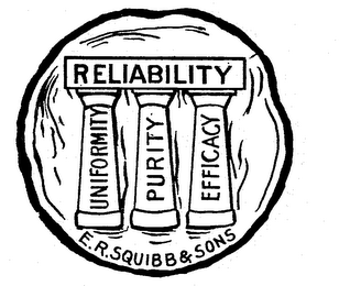RELIABILITY UNIFORMITY PURITY EFFICACY E. R. SQUIBB & SONS logo