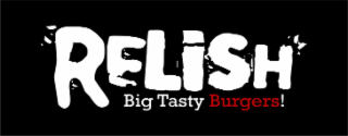 RELISH  BIG TASTY BURGERS! logo