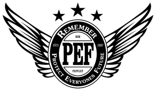 REMEMBER PEF PROTECT EVERYONES FUTURE 1973 2007 ROB PEFFLEY logo
