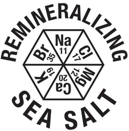 REMINERALIZING SEA SALT NA 11 CL 17 MG 12 CA 20 K 19 BR 35 logo